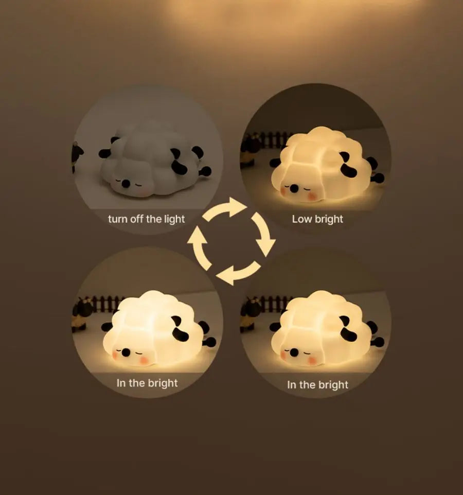 Cute Sheep Panda Rabbit Silicone Lamp