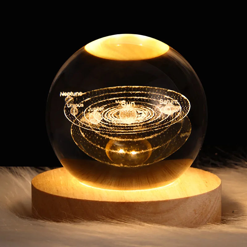 LED Crystal Ball 3D Galaxy for Home Table