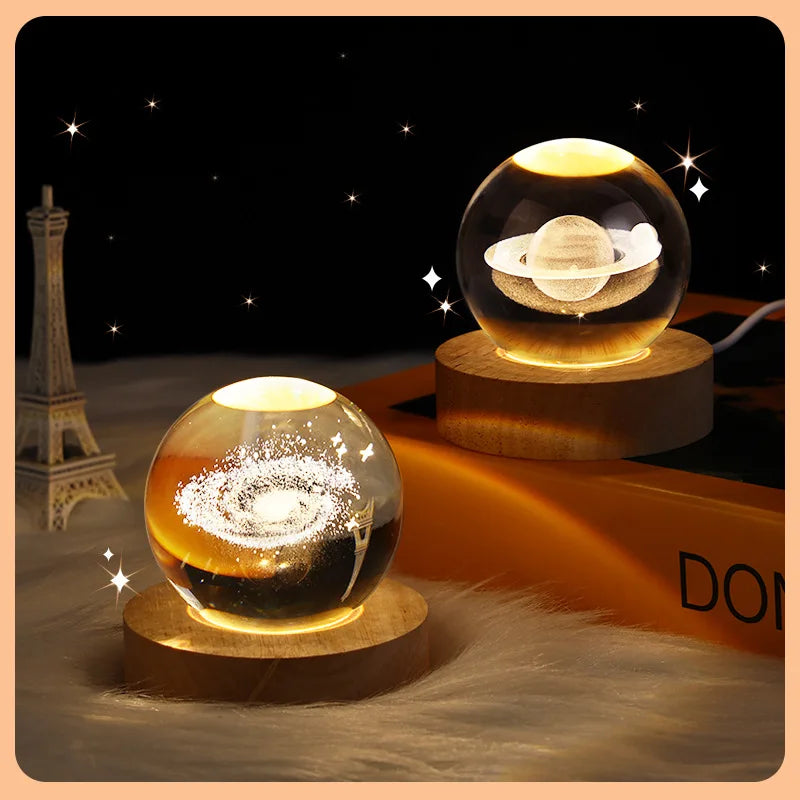 LED Crystal Ball 3D Galaxy for Home Table