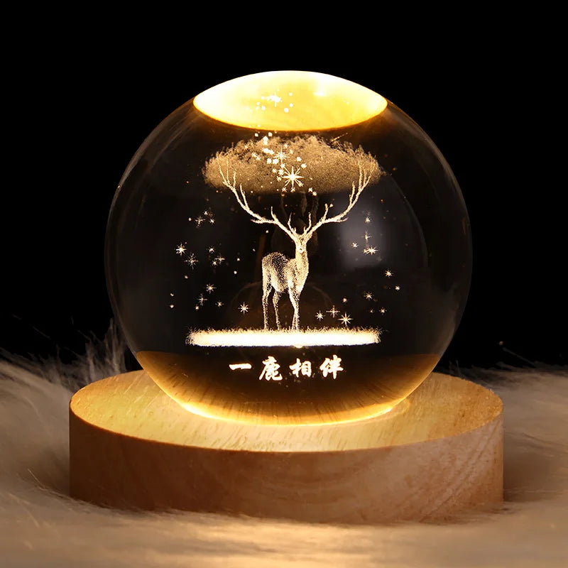 LED Crystal Ball 3D Galaxy for Home Table